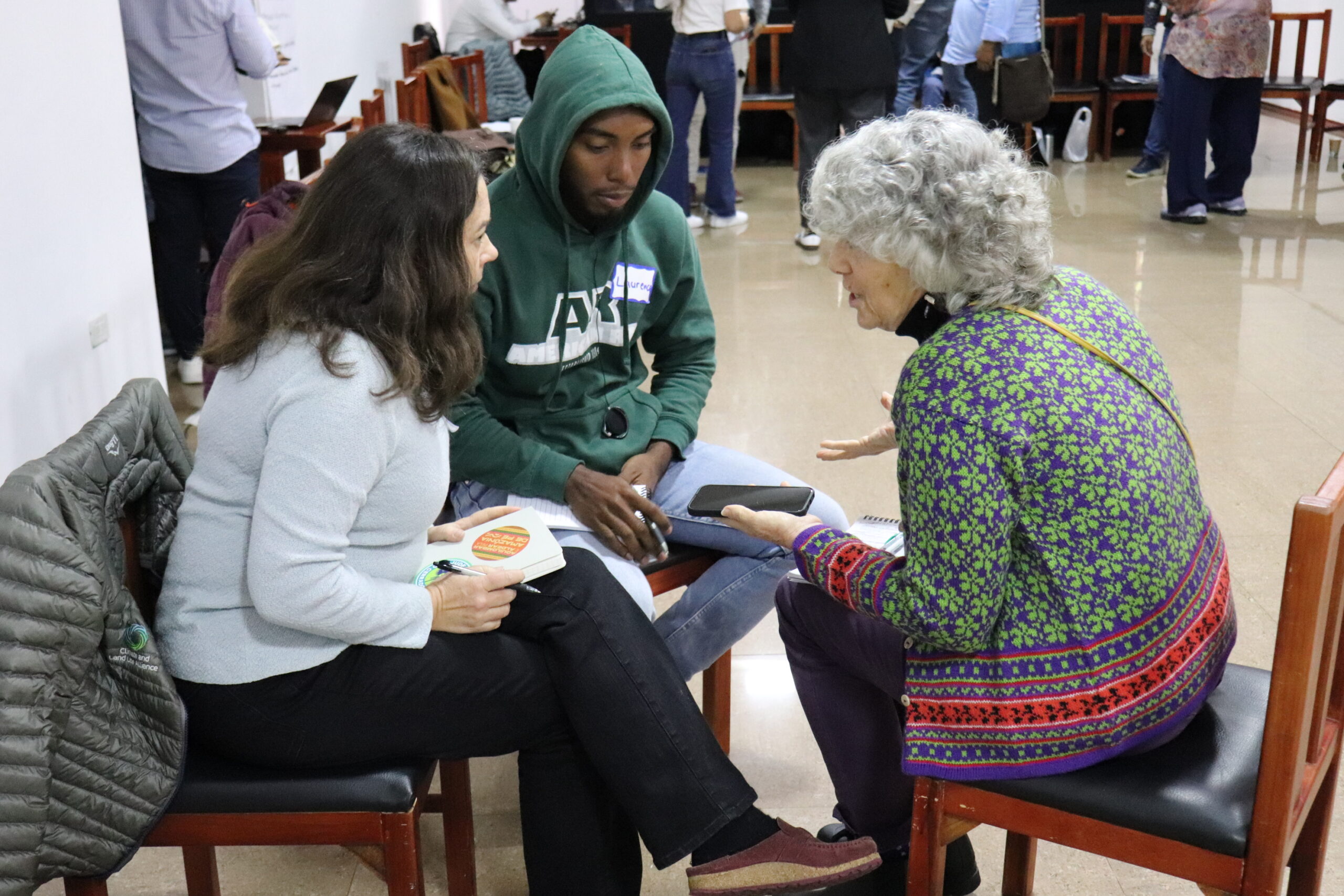 3 workshop participants discussing