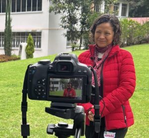 Johanna Espin's being interviewed.